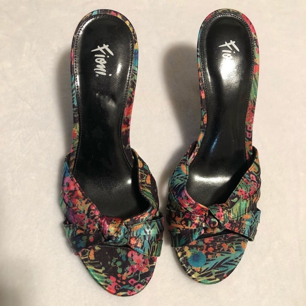 FIONI Satin Floral Heels